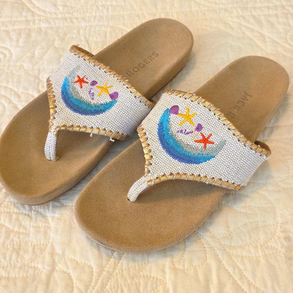 Jack Rogers Embroidered Beach Sandals